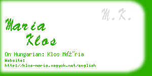 maria klos business card